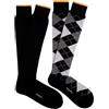 PEROFIL Calza Lunga Uomo in Cotone Invernale Bipack Rombi (2 paia) (Taglia Unica, Nero/Grigio)