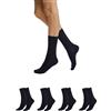 Prisco Calze Donna Lana Corte, Calzini Corti Lana Termici Invernali, Made in Italy, 4 paia (2x Nero, 1x Blu, 1x Antracite)