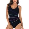SEDEX Costume Intero Donna V Scollo Controllo della Pancia Vintage Costume da Bagno Un Pezzo Curvy Monokini Beachwear Mare Piscina e Spiaggia Push-up Vintage Costume Intero