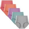 Yintry Slip da Donna in Cotone a Vita Alta, Intimo Elasticizzato, Mutandine a Copertura Totale, Confezione Multipla da Donna (Taglia Normale e Taglie Forti)