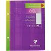 Clairefontaine 1360C Astuccio di fogli da disegno mobili bucati - 17x22 cm - 60 Pagine Bianche - Carta 125 g - Astuccio riutilizzabile