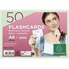 Exacompta - Cod. 10353E - 1 confezione da 50 Flashcards sotto pellicola + anello - bristol dots perforati - Formato A6 - Verde