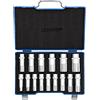 GEDORE Chiave a Bussola, Set di 15 Pezzi, Doppio Esagono, 1/2 pollici, 10-24 mm, Chiave a Bussola Cricchetto con Leva di Inversione, Chiave a Bussola Meccanico, D19 KMU-20