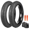 GRELiving Pneumatico Fat Bike 20 x 3.0 -76-406 pneumatici larghi per MTB, bicicletta elettrica, Beach Cruiser, comfort e trazione superiori (nero, 2 pneumatici + 2 camere d'aria + 2 leve, 50 x 7,6 cm)