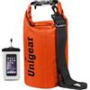 Unigear Borsa impermeabile per escursionismo, kayak, pesca, rafting, campeggio, sci, compresa custodia per telefono impermeabile