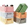 BUCOMTU Set da 6 Contenitori in Plastica,25 x 16 x 10 cm Cassetta Pieghevole in Plastica, Cestini Portaoggetti per Cucina, Bagno, Ufficio, Camera dei Bambini, Cassetti, Cancelleria, Medicinali