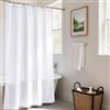 REDKEY Tenda Doccia con Ponderati Tessuto Antimuffa Impermeabile 120x200 cm per Vasca da Bagno, Poliestere con 8 Ganci Antiruggine, Bianco