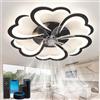 Fachae Lampadario Con Ventilatore Da Soffitto Compatibile con Alexa,Moderno Ventilatore Soffitto Con Luce E Telecomando Funziona,Reversibile,6 Velocità,Dimmerabile,Nero,App +Assistente Vocale