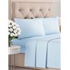 CGK Unlimited Set lenzuola singolo 4 pezzi 90x190 cm - morbida microfibra spazzolata, traspirante e certificata OEKO-TEX - lenzuolo con angoli, lenzuolo piatto 170x240 e 2 federe 50x80 - Blu chiaro