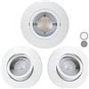 Scandinavian home Lysea Scandinavian home Set di 3 faretti da incasso a LED 230V 4,3W bianco caldo orientabili 68mm - 75mm I Bagno I CRI 90 350lm 3000K 68mm I Bianco opaco