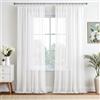 EMEMA - Tende con Nastro Raccoglitore, Tende Trasparenti in Tinta Unita, Voile Trasparente per il Salone, Voile Decorativa Aerea per la Camera da Letto, Set di 2, 260 x 140 cm (A x L) Bianco