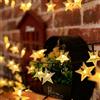 Quintrost Solare Stella Luci Stringa Natale Esterno, 6.5M 30 LED Stella Catena Luminosa 8 Modalità Impermeabile, Solari Luci Fatate per Natale, Matrimoni, Giardino, Feste, Decorazione, Bianco Caldo
