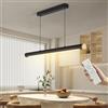 FANLG Lampada a Sospensione Moderna Dimmerabile, 80CM lampada da tavolo nero con telecomando Lampadario cucina Lampadario a sospensione Lineare Regolabile in altezza per sala da pranzo Cucina Ufficio