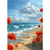 MOGTAA Kit per diamond painting 5D con paesaggio marino per adulti, kit per pittura con diamanti 5D per adulti principianti, fiori fai da te rotondi per adulti, decorazione per la casa con gemme 30,5