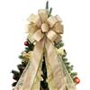 LATERN Dorato Fiocco Puntale per Albero di Natale, 30CM x 110CM Grande Fiocco Natalizio in Velluto Cappello con Raso Glitterato Stelle Filanti per Natale Albero Camino Ghirlanda Porta Casa Decorazioni
