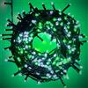 Luccika Luci LED Natalizie da Esterno/Interno, 5mm, Cavo Verde, 8 Modalità, Controller 31V con Memoria, IP44 (Bianco Ghiaccio + Verde, 25M 500LED)