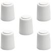 sossai® 5 x Fermaporta NTS | Modello: Bernd | altezza: 30 mm | Ø: 27 mm | Colore: bianca | Da avvitare (viti e tasselli inclusi) | Montaggio a pavimento