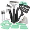 greate Kit raschietto silicone & lisciatore 25 pezzi - Taglia giunti, rimuovi & spatola per rimuovere & rinnovare giunti in silicon & acrilico - Calatafaggio per silicone - calafataggio