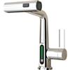 ESOP Rubinetto Cucina con Doccetta Estraibile, Miscelatore Cucina con Display Digitale a LED, 3 Modalità Rubinetti Lavello Bagno Monocomando Girevole a 360°, Regolabile in Altezza (Cromo)