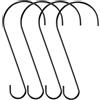 ZAAWUUT Ganci a S in metallo da 30,5 cm, confezione da 4 ganci lunghi per mangiatoie per uccelli, piante, cesti, lanterne, ornamenti (4, nero)