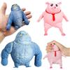 HONGECB Maiale Rosa e Gorilla blu, Pack da 2 Squishy Antistress Resistenti, Sollievo Immediato per Adulti e Bambini, Silicone Premium