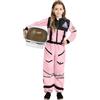 Spooktacular Creations CREAZIONI SPOOKTACULAR Costume da astronauta rosa, tuta spaziale con casco da astronauta mobile, costume da astronauta per bambine per Halloween, cosplay, festa a tema (grande (10-12 anni))