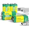 HUAENG Batteria ricaricabile da 9 V, 13500mWh 9 V batterie al litio ad alta capacità, con cavo di ricarica rapida USB-C, ideale per rilevatori di fumo, microfoni, allarmi, giocattoli, torce, dispositivi （4 ）