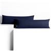 DecoKing Set di 2 federe 20 x 145 * 2 cm, jersey 100% cotone pettinato, chiusura a cerniera Blu scuro Amber