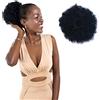 QUUPY Extension per Capelli Afro Ricci con Coulisse, Coda di Cavallo Corta, Sintetici, 1 Pezzo (Nero)