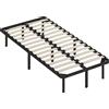 HOMCOM Struttura Letto Industriale a 28 Doghe con Spazio Contenitore, in Legno e Acciaio, 190x90x31 cm, Nero e Legno | Aosom Italy