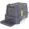 PawHut Lettiera per Gatti Chiusa da 80L con Vassoio Estraibile, in ABS e Acciaio Inox, 63x43x43 cm, Grigio Scuro | Aosom Italy