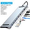OEING 11/12-in-1 Tipo C Dock USB C Hub 3.0 Splitter Adattatore multiporta 4K RJ45 SD/TF VGA HDMI-compatibile Laptop MacBook iPad xiaomi