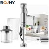 rouny Potente Frullatore a Immersione 1200W MAX, Mixer Alimentare 4-in-1 in Acciaio Inox, Bicchiere da 700ml, Processore da 500ml, Frusta