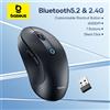 BASEUS Mouse wireless Baseus F02 Bluetooth 5.2 2.4G 4000 DPI ergonomico 7 pulsanti muti Mouse per iPad MacBook Tablet Mouse per computer portatile
