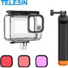 TELESIN 60M Custodia impermeabile per Gopro Hero 13 12 11 10 9 Diving Custodia protettiva subacquea Filtro per lenti Set di aste di galleggiamento