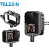 TELESIN Custodia con telaio in lega di alluminio per GoPro 12 Hero 12 11 10 9 Action Camera Vlog Shell Custodia protettiva per gabbia Supporto per pattino freddo