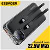 Essager Power Bank 20000mAh Caricatore portatile con cavo integrato Display digitale Capacità della batteria 22,5W per iPhone 15 14 13 pro