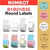 NiiMbot Rotoli di carta adesiva per etichette rotonde di colore bianco Niimbot per mini etichettatrice mobile adesiva B1 B21 Stampante Carte di diverse dimensioni