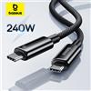 Baseus Cavo di tipo C a ricarica super veloce da 240 W 6A per Xiaomi 12Pro Redmi K50 Note 11Pro Cavo USB a ricarica rapida per MacBook