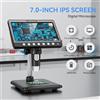 INSKAM Microscopio digitale a moneta IPS da 7 pollici Lente d'ingrandimento 5MP 50X-1200X con supporto Microscopio video per saldatura per riparazione elettronica 8 LED