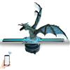 OEING Ventilatore ologramma 3D da 5,5 pollici Controllo app mobile Proiettore ologramma 3D da 14 cm Display pubblicitario Luce olografica LED HD per Bar Club