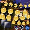 PDQ 1/4PCS Solar Crystal Globe LED String Lights 60 LED 8 Lighting Modes IP65 Fairy Light Christmas Garland For Garden Party Decor