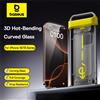 Baseus Vetro temperato curvo 3D per iPhone 16 15 Pro Max Protezione schermo Corning trasparente infrangibile a copertura totale con flessione a caldo