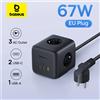 Baseus 67W GaN Caricatore rapido Ciabatta 3AC 3680W Presa USB-C Stazione desktop di ricarica rapida per laptop iPhone Samsung Xiaomi