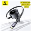 Baseus 60W Caricabatteria da auto 45W Cavo retrattile 3 porte Ricarica rapida 180 ° Caricatore per telefono da auto rotante per laptop iPhone Samsung