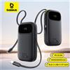 Baseus 22,5 W 10000 mAh 20000 mAh Power Bank USB-C retrattile integrato e cavo Lightning per iPhone 16 Samsung S25 Xiaomi Poco