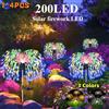 PDQ 1/2/4PCS Fuochi d'artificio solari Luce esterna impermeabile 8 modalità di illuminazione Luci 90-200LED Fata Luce della stringa Percorso di Natale Decorazione del prato