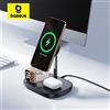 Baseus 22.5W Supporto per caricabatterie wireless 3 in 1 Qi2 15W Ricarica rapida magnetica Raffreddamento TEC per iPhone 16 15 14 AirPods Apple Watch