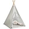 SoBuy OSS03 Tipite Tent Tenda da gioco per bambini 1 anta e 1 finestra Playhouse Tenda per bambini Indiano Bianco/Grigio