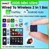 CarlinKit 5.0 Adattatore Wireless Mini Ultra Wireless Android Auto e CarPlay Dongle USB per aggiornamento auto WiFi Bluetooth Auto Connect
